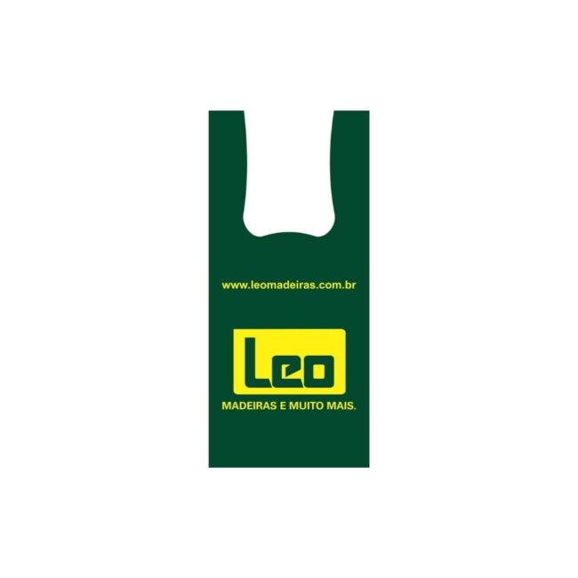 Sacola plástica Alça Camiseta LEO