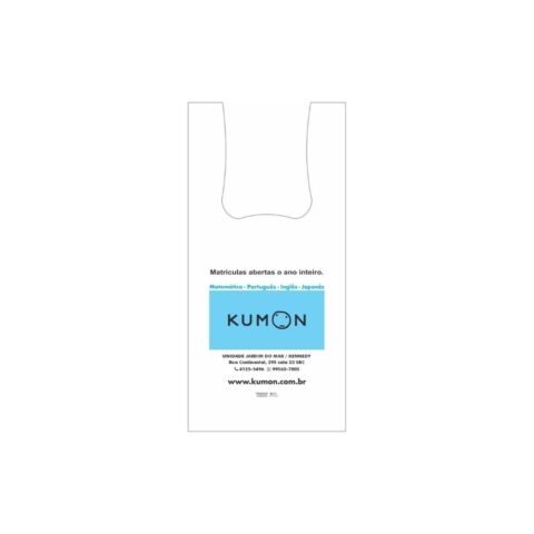 Sacola plástica Alça Camiseta Kumon