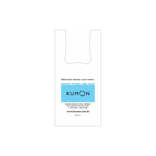Sacola plástica Alça Camiseta Kumon